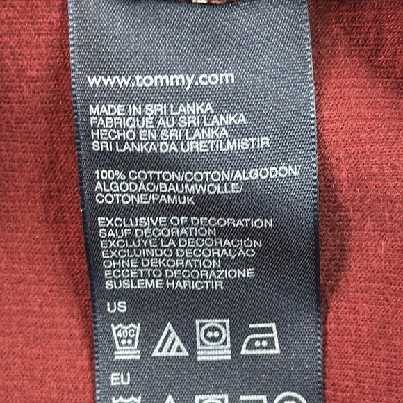 Tommy Hilfiger Men’s Polo Sweatshirt - Burgundy Trendy Preppy Color - Picture 5 of 5